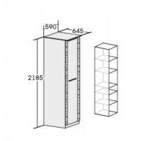 Одностворчатый шкаф с полками для спальни Элана, цвет Бодега белая