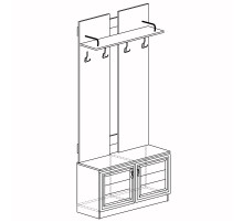 Вешалка с тумбой для прихожей Лира 58 светлая
